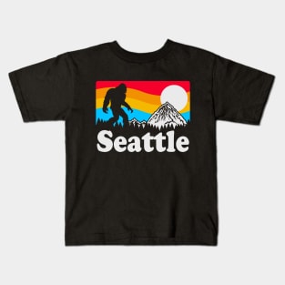 Bigfoot Sasquatch Retro Seattle Gifts Kids T-Shirt